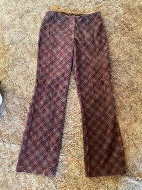 Vintage Work Order Corduroy Bare Back Plaid Bootcut Flare Bias Cut Y2K Lowrise